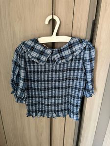 Cute Blue Plaid Top