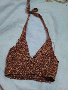 Very Cute Floral Print Helter Top
