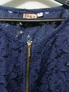 ONLY Navy Lace Bomber Jacket