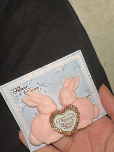 Cute Bunny Heart Hair Clip Set