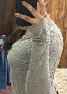 Cute Textured Long Sleeve Top