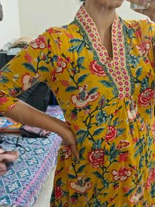 Vibrant Floral Yellow Kurta