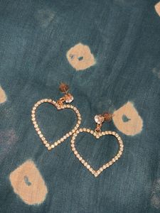Sparkling Heart Drop Earrings