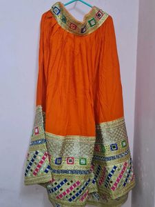 🧡Orange Chaniya Choli with Dupatt Embroidered Det