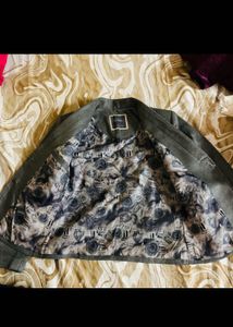 Gray Jacket with Floral Lining