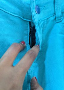 Sea Green Vintage Jeans Imported Fabric