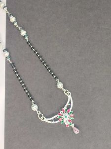 Elegant Silver Mangalsutra with CZ Stones