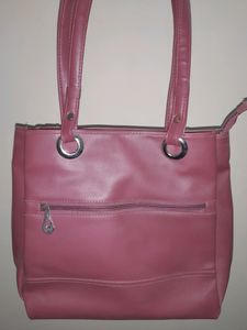 Leatherette Shoulder Bag with 3 Compartments