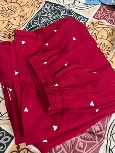 Maroon Kurta Set with Triangles