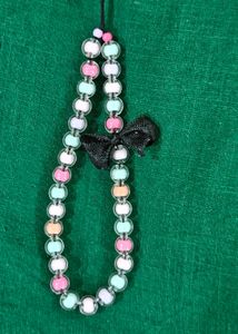 Cute Beaded Phone/Bag Charm With Ribbon Bow