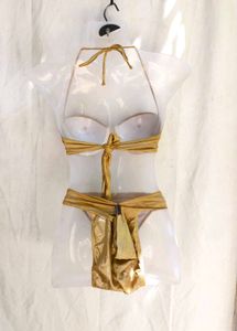 5254. Metallic Gold Bikini Set