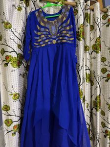 Royal Blue Embellished Anarkali Gown