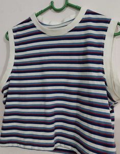 Striped Cropped Sleeveless Top