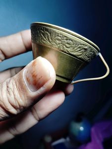 Miniature Brass Cup And Steel Plate