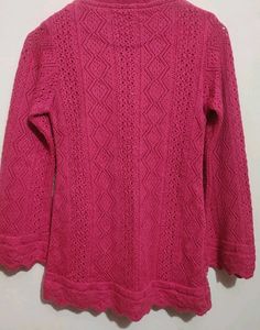 Rose Color Winter Sweater For 8-9 Year Girl