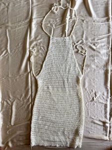 Crochet Halter Neck Mini Dress