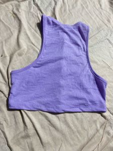 Cute Purple Button Tank Top