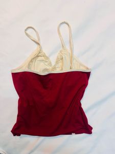 Burgundy Lace Trim Cami Top