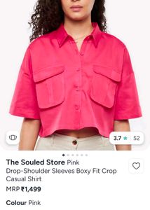 The Souled Store Boxy Crop Shirt
