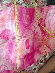 Vibrant Pink &amp; Orange Abstract Print Kurta