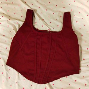 Red Corset Style Tank Top