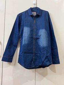 Men's Denim Blue Long Sleeve Shirt