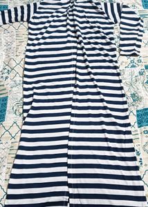 Black &amp; White Striped Longline Shrug