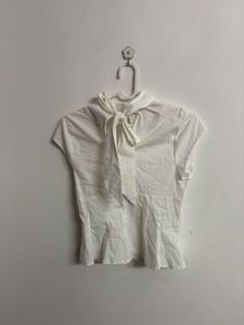 ZARA poplin top with tie detail!!