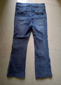 Flared Blue Denim Jeans