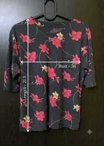 🎀🌺Tropical Floral Elbow-Sleeve Top🌺🎀