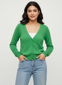 Bright Green V-Neck Cardigan