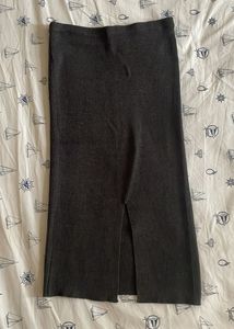 Midi Ribbed Knitted Skirt