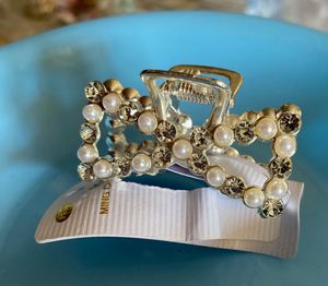 Pearl Studded Crystal Hair Clutcher Clip