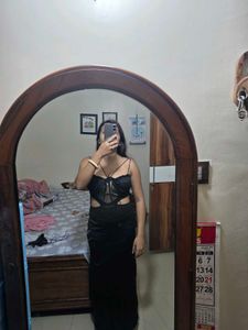 Sleek Black Cutout Maxi Dress