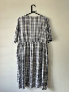 Plaid Dress with Floral Detail