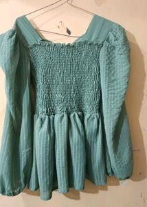Smocked Square Neck Puff Sleeve Top