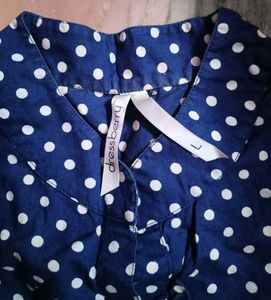 Blue Polka Dot Top