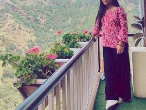 Pink Floral Print Kurta