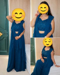 Stylish Navy Blue 3-Piece Sequin Co-Ord Set |