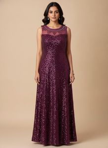 Sparkling Purple Sequined Gown