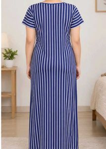 Comfortable Blue Striped Nightgown