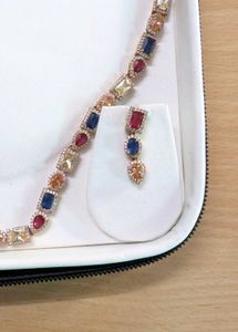 Colorful Gemstone Necklace &amp; Earring Set