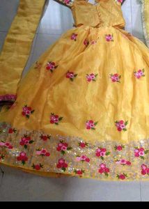 Vibrant Yellow Embroidered Lehenga Choli Set