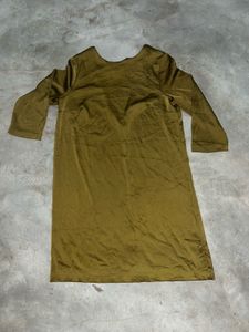 H&amp;M Olive Green Dress with Open Back Detail