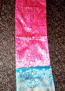 Beautiful Pink &amp; Blue Silk Saree