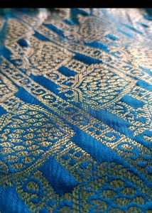 Blue and Gold Woven 2 piece Fabric