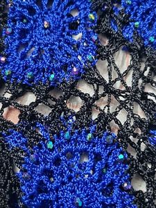 Crocheted Blue &amp; Black Cardigan