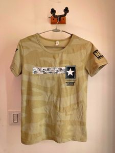 Olive green Y2K Camo Star Graphic Tee