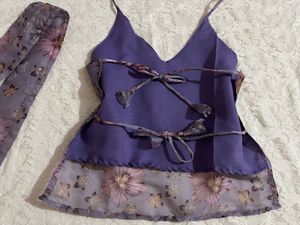 Backless Desi y2k top with Scarf read description