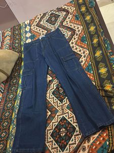Stylish Blue Denim Cargo Jeans